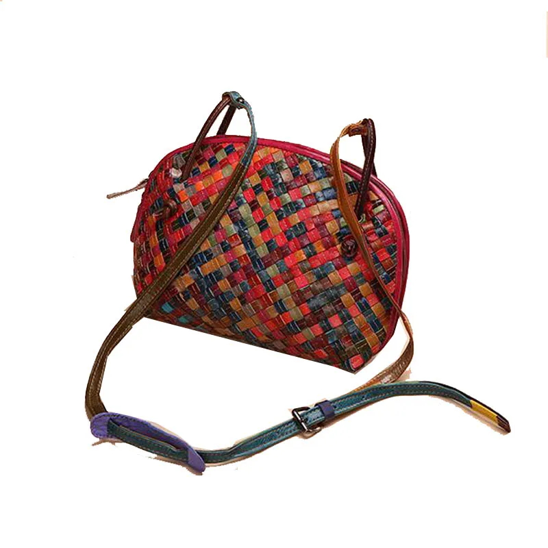 Women Shoulder Handbags Shell Bag Colorful Small Knitting Phone Money Zipper Crossbody Bags Girls Bolsa Feminina