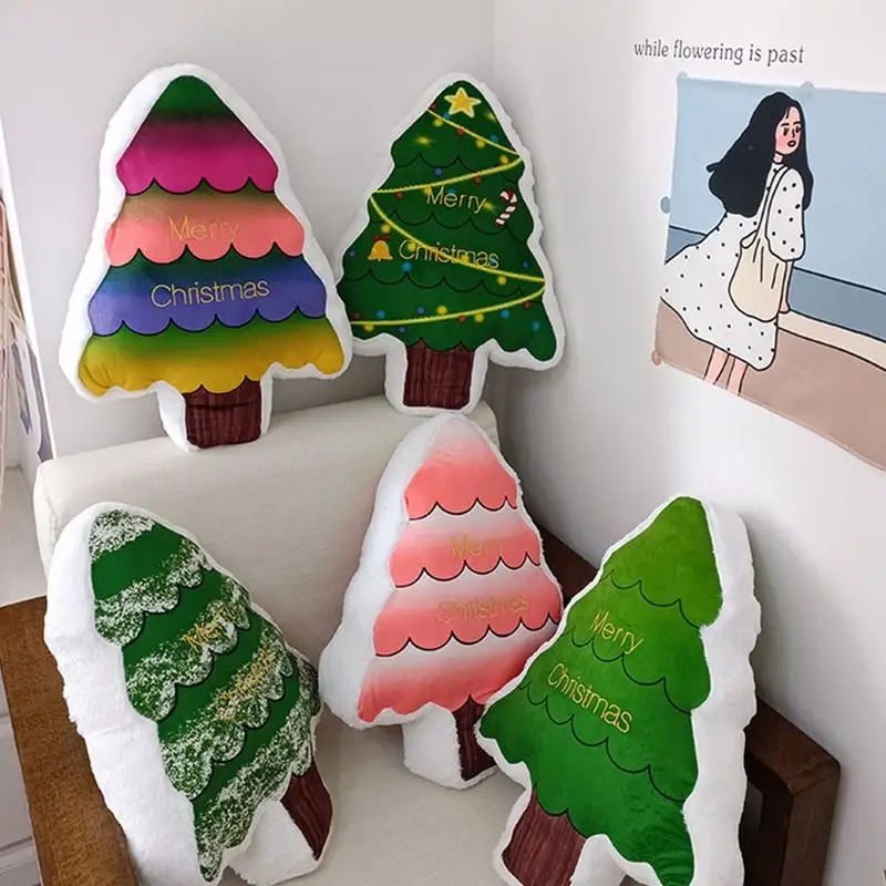 

Christmas Tree Shaped Pillow Lovely Christmas Tree Winter Cushion Christmas Lumbar Pillow Christmas Decorative for Parties