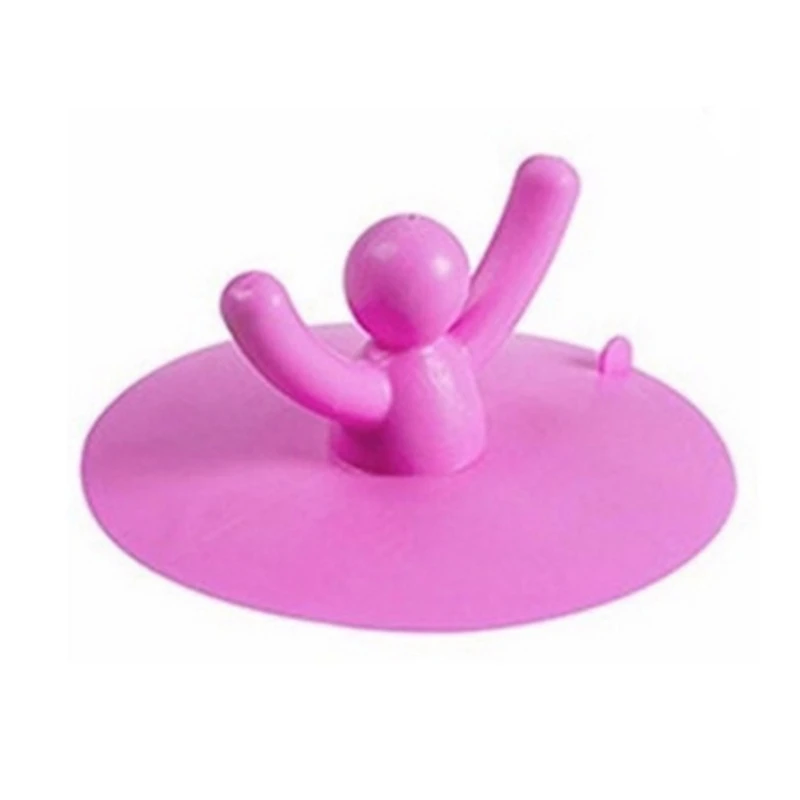 Waterproof Silicone Sink Plug Human Sink Drain Stopper Hair Stopper Bathtub Drainage Flat Suction Cover