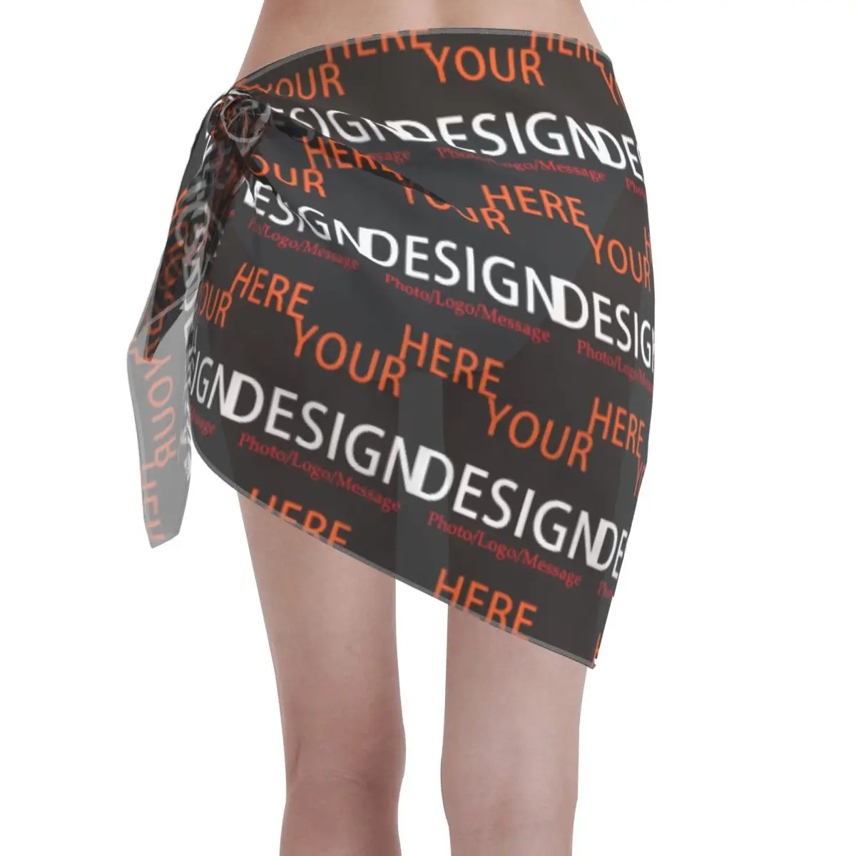 Your Photo Message Women Short Sarongs Beach Wrap DIY Design For Swimwear Beach Bikini Wrap Swimsuit Coverups