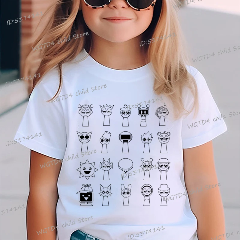 Sprunki Cartoon T-shirt Kids Incredibox Game Anime Clothes Boys Girls Luminous Tees Short Sleeve Fashion Funny Sprunki Tops Gift 3