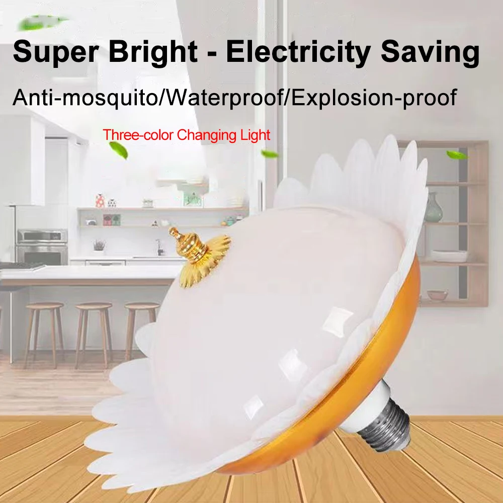 Ceiling Lamp LED Lamp LED Light Sunflower LED Bulb 25W/50W E27 Base Household Energy Saving Lamp Indoor Lighting Flying Saucer Lights Ceiling Lamp Garage Light