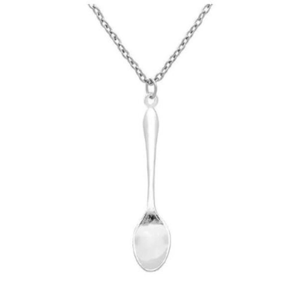 Tea Spoon Snuff Allsorts Necklace Pendant Vintage Silver Punk Choker