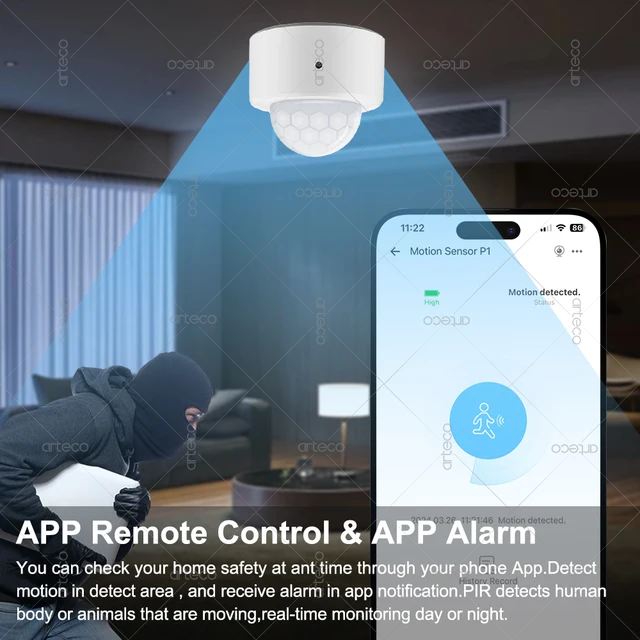 Zigbee PIR Motion Sensor Smart Human Body Movement Infrared Detector Burglar Alarm Sensors Works With EWelink Zigbee Gateway Z2M 4