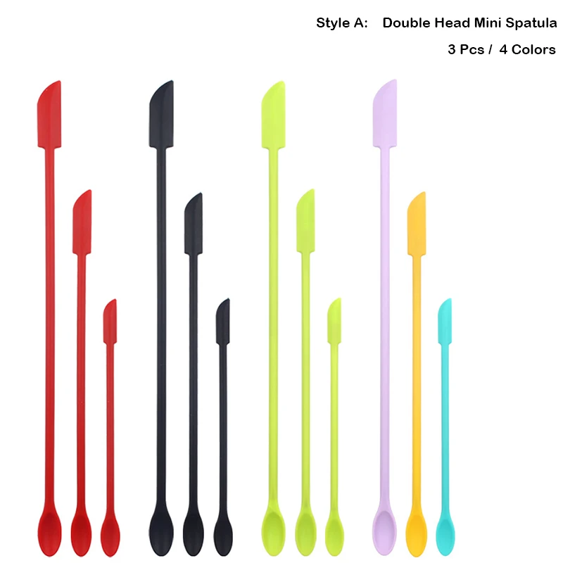 Mini Silicone Corner Spatula Set Thin Jar Bottle Silicone Scraper Gadget Cake Cream Jam Spatulas Kitchen Utensils BPA Free