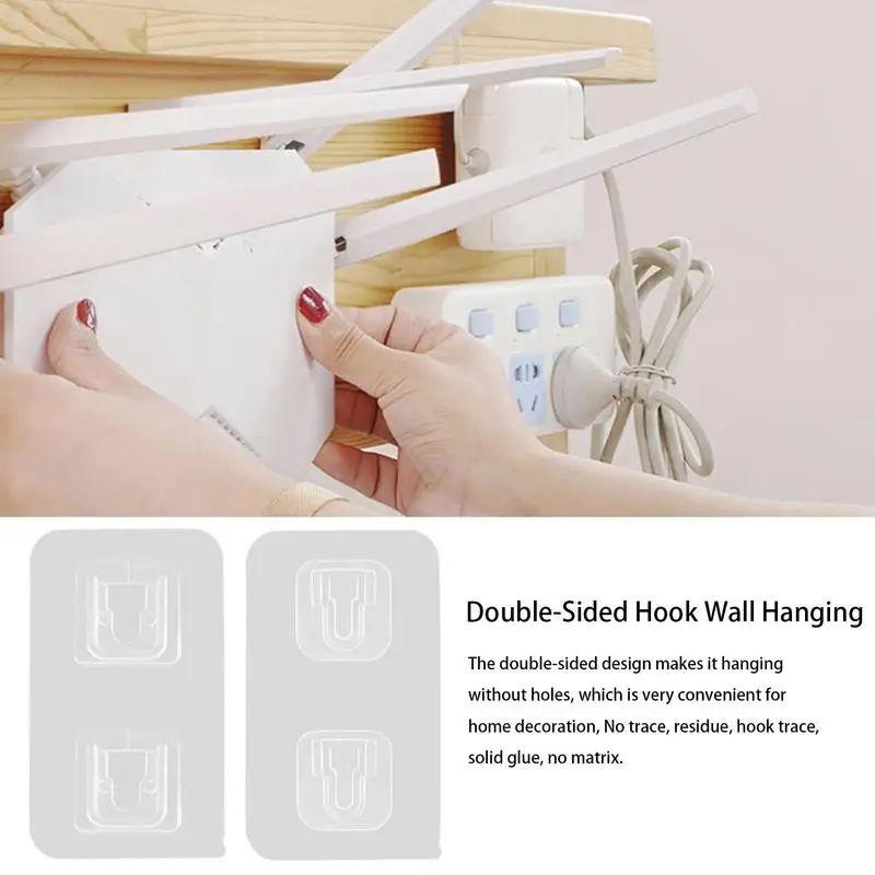Double Sided Adhesive Wall Hooks No Drill Wall Sticker Hangers Mounted Hooks Clear Suction Cup Hanger No Drill