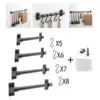 Kitchen Rail Rack with 1Hooks, Utensil Rack Wall Mounted, ing Utensil Holder for Utensils Set and Cookware Black 3