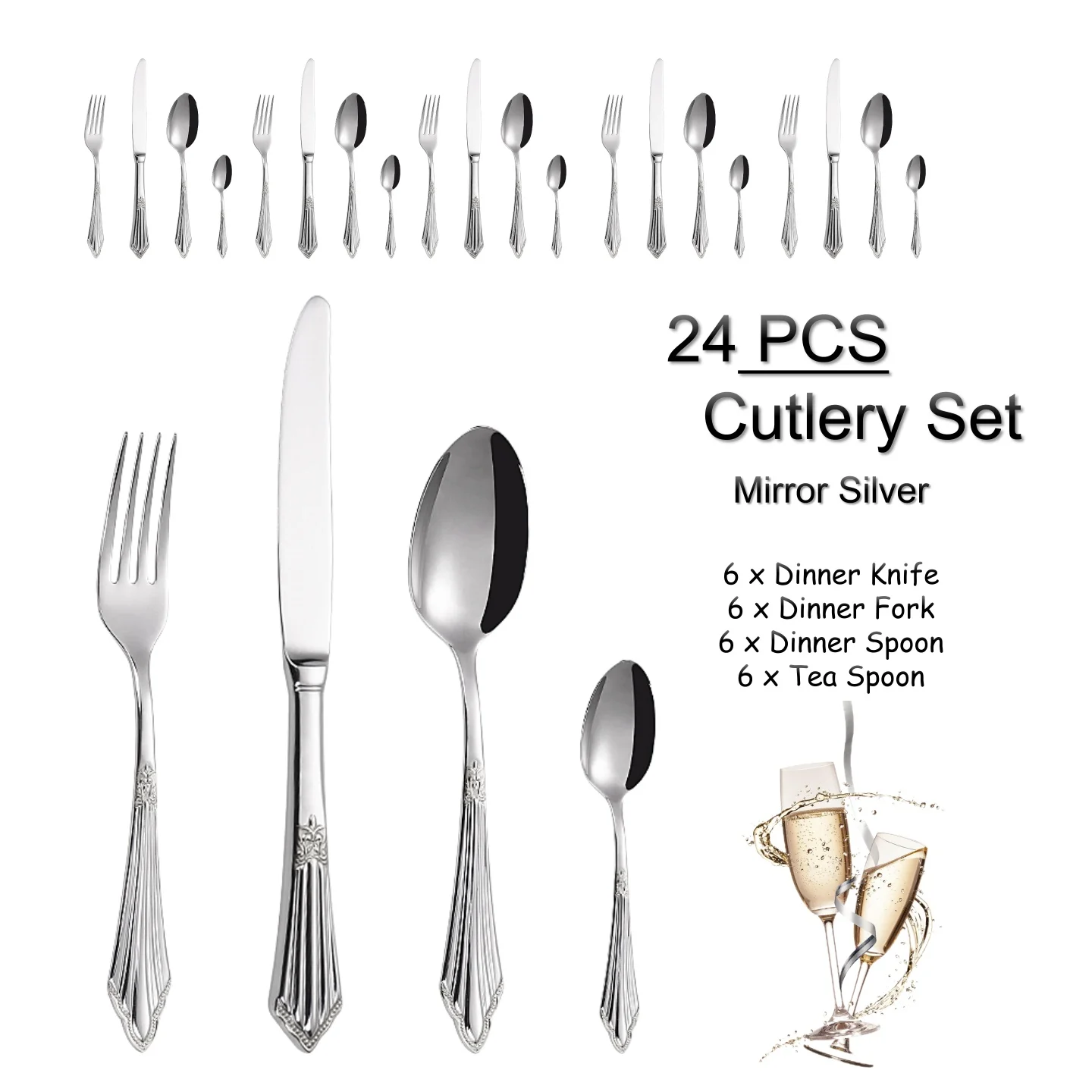 24PCS- Silver