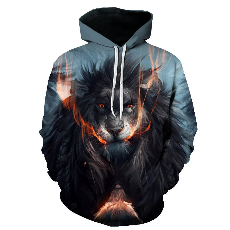 

Animal Lion Pattern 3D Printed Hooded Sweatshirts Men Women Fashion Casual Animal Print Pullover Harajuku Streetwear Hoodie