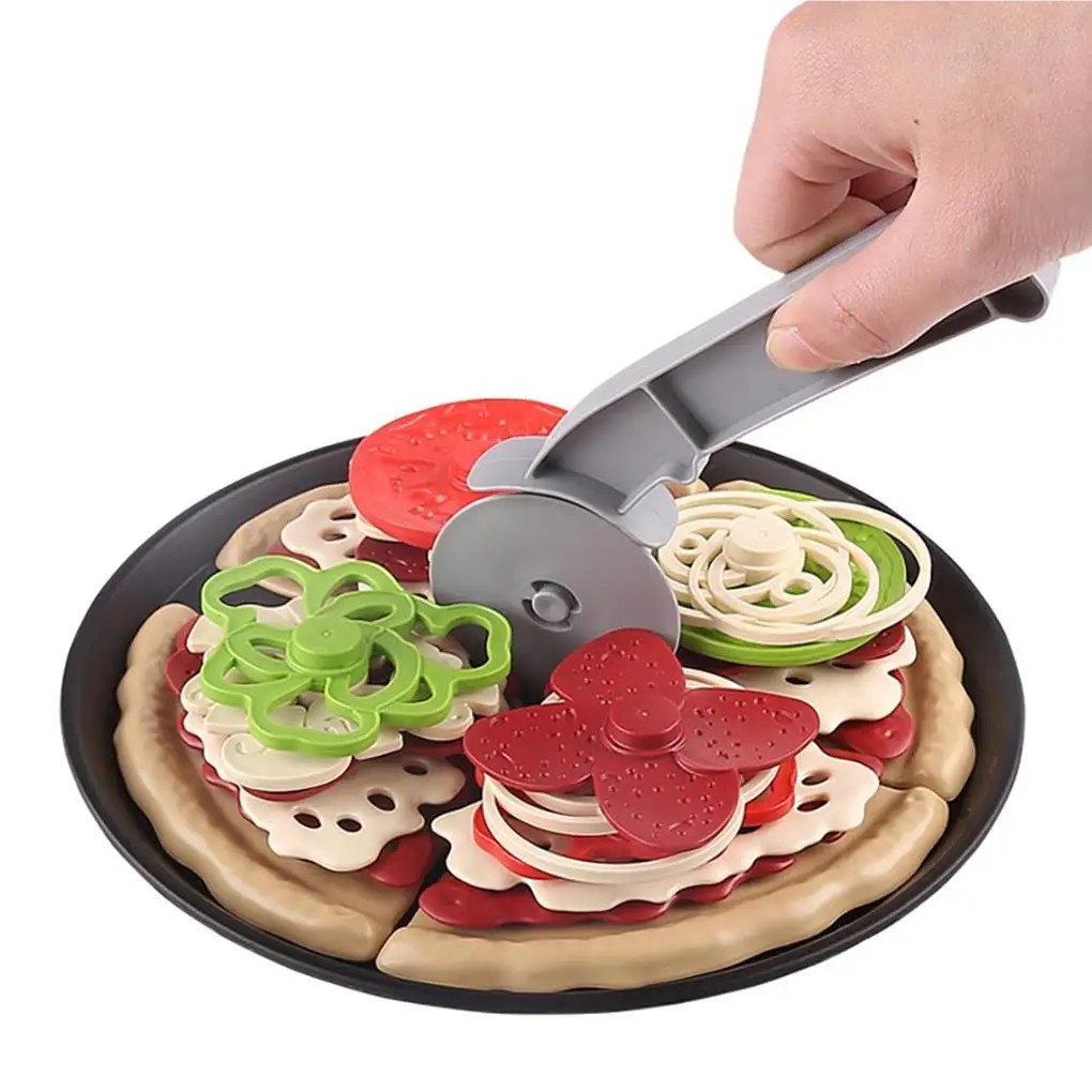 

Simulation Pizza Toy Early Learning High-strength Wear-Resistant Fake Pastry Plastic Food Toys Set School Kids Christmas gift