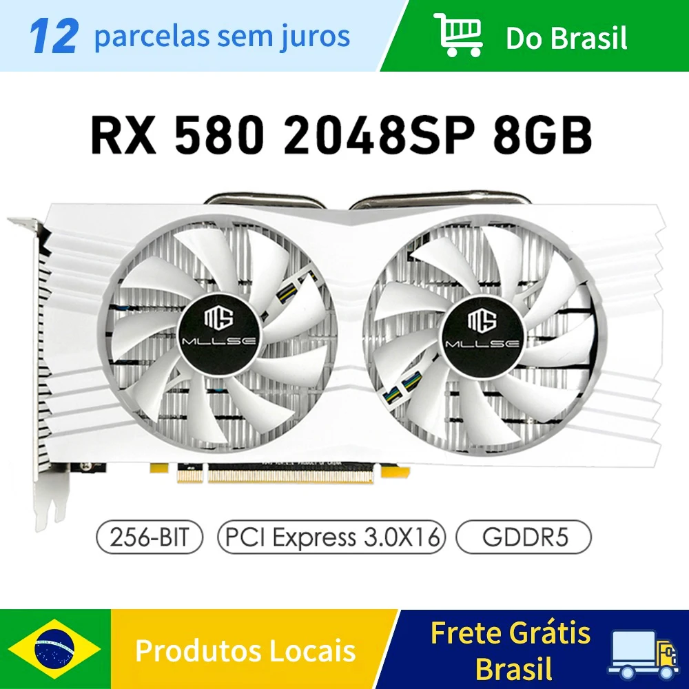 580 2048sp Polaris 20 Xl Armaznemm Do Brasil MLLSE Placa AMD