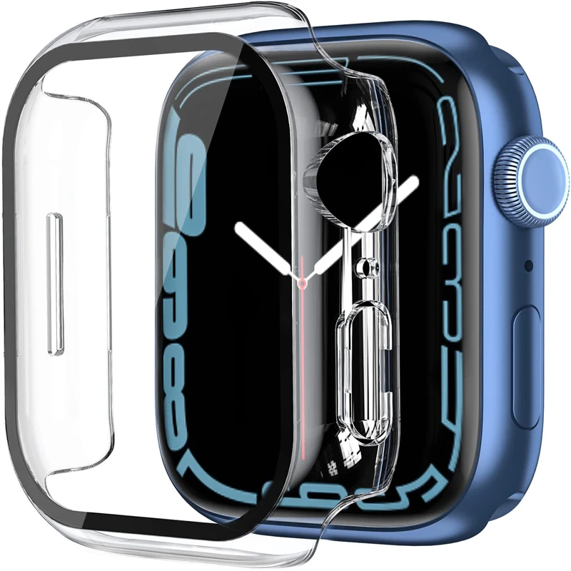 Vetro + Cover Per Apple Watch Case 8 7 6 Se Ultra Accessorie Screen Protector Apple Watch Serie 44Mm 40Mm 41Mm 45Mm 42Mm 38Mm 49Mm