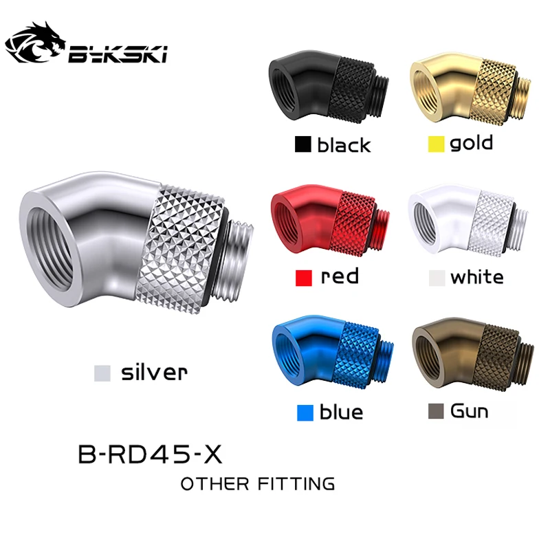 

Bykski B-RD45-X,G1/4 PC Water Cooling Rotary 45 Degree Fittings,Male To Female Connector Adaptors Multi Colors