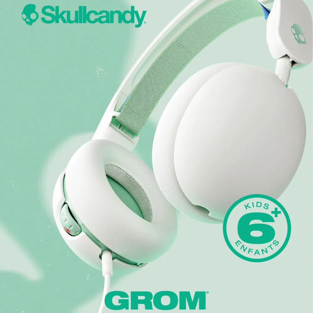 Skullcandy Grom 무선 대용량 배터리 헤드폰, HD 통화, 마이크 음성 어시스턴트, 감각 베이스 헤드셋 선택
