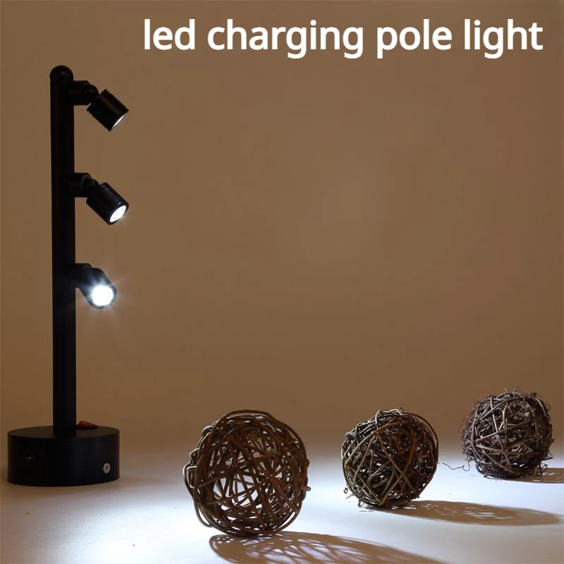 

LED jewelry counter double-head multi-head spotlight rechargeable 2W3W wireless pole lamp showcase exhibition battery
