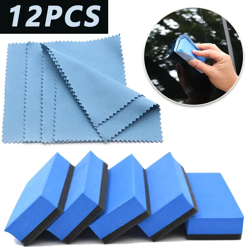 Car Coating Applicator Ceramic Coating Sponge Automobile Glass Nano Wax Coat Pads Cloths Blue Waxing Polishing Tools