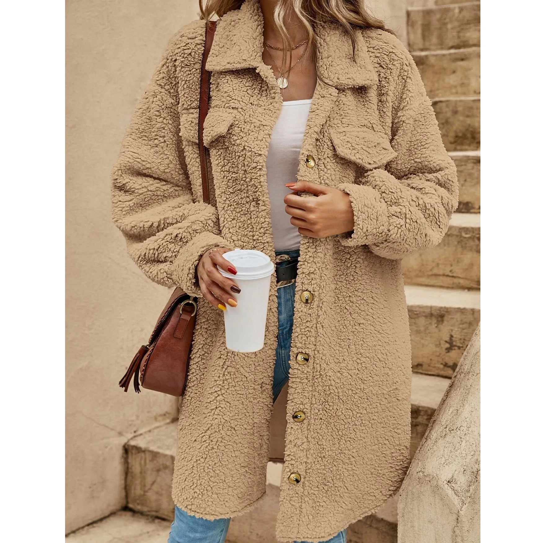 Women Sweaters for Fall And Winter Womens Oversized Fuzzy Fleece Sweatshirts with Pockets