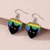 2024 New Pride Cat Paw Dangle Earring Heart Shaped Earrings Handmade Glass Dome Jewelry 2