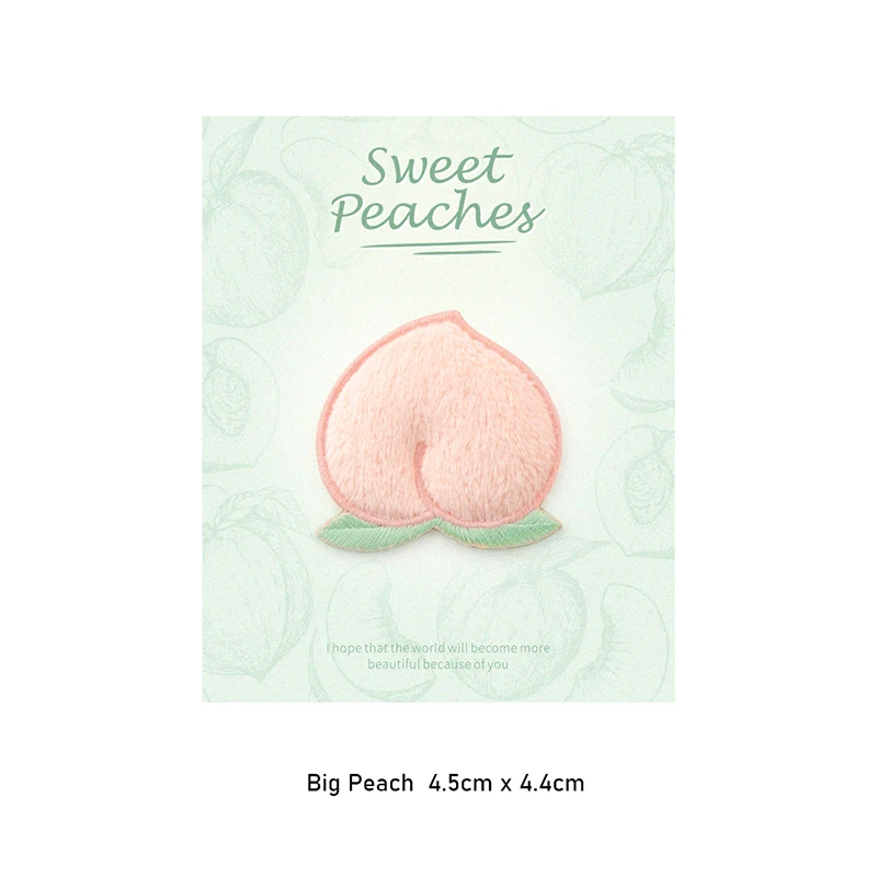 3D Rosa Peluche Plüsch Pelzigen Pfirsich Patch Rosa Nette Eisen Auf Patches Abzeichen Für Kleidung Aufkleber Schal DIY Applikation – Detail 2