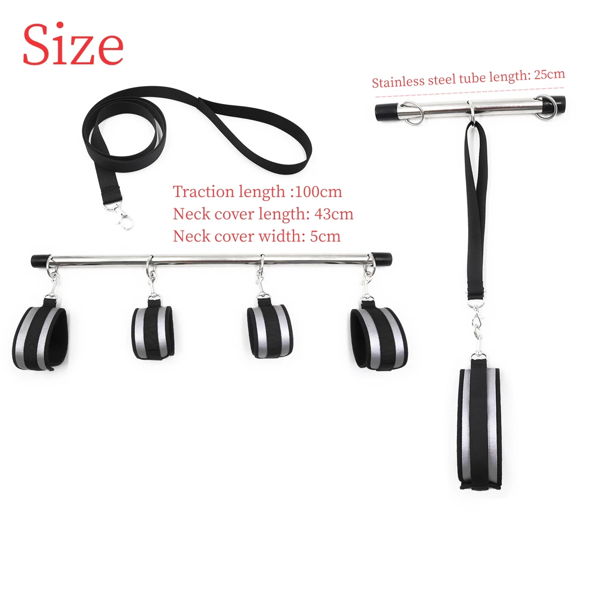 High quality Stainless Steel Adult Games Handcuffs Collar Bdsm Bondage Fetish Flirting Sex Toys For Couples Erotic SM Products
