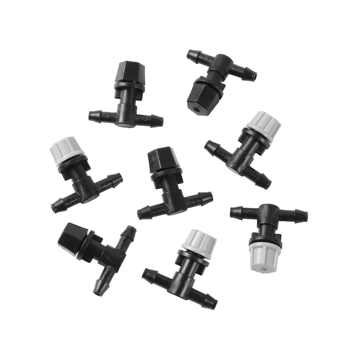 Adjustable Mist Nozzles With 4/7mm Hose Black Tee Joint Garden Irrigation Sprinklers Cooling Humidification Atomization Nozzles 3