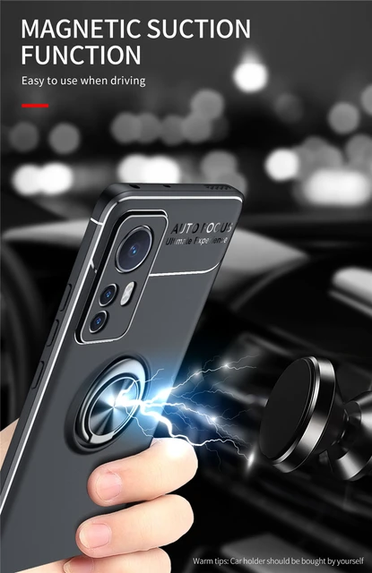  for Xiaomi 12S Ultra Ultra Thin Phone Case + Ring Holder  Kickstand Bracket, Gel Pudding Soft Silicone Phone Case for Xiaomi 12S Ultra  6.73 inches (BlackRing-T) : Cell Phones & Accessories