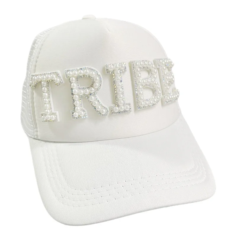 Wedding Baseball Cap Pearl TRIBE Bride MR Wedding Decoration Bridesmaid Gift Team Bachelor Party Photo Props Letter Wedding Day 4