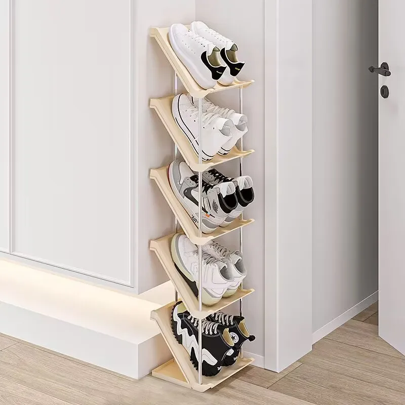 Shoe storage rack household inclined space-saving multi-layer storage shoe  cabinet random assembly shoe rack