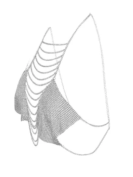 Women Body Chain Tank Tops Fashion Rhinestone Halter Neck Sleeveless Backless Bra Crop Tops Streetwear 3