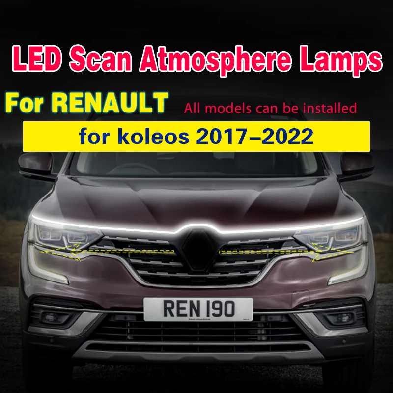 

Car Flashing DRL For Renault koleos 2017-2022 LED Daytime Running Light Fog lamp With Start Scan Decorative Lamp Light Strip 12V