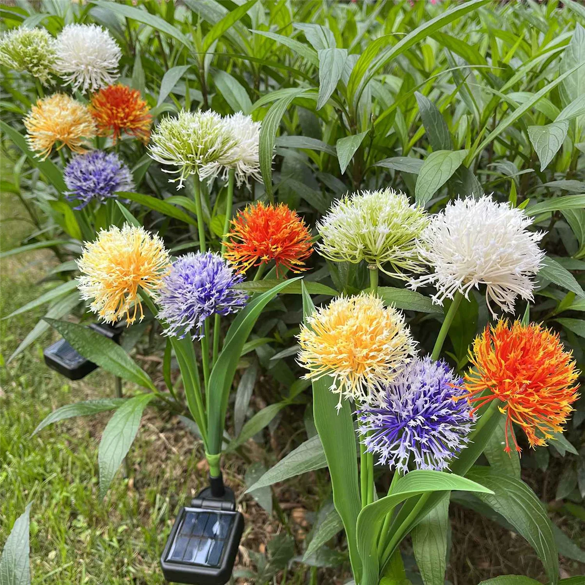

4PCS Solar Outdoor Lights Decorative,5 Head Solar Swaying Flowers IP65 Waterproof Solar Powered Lights for Garden,Yard