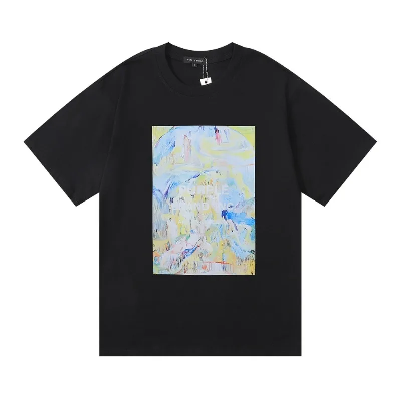 

Модная женская блузка 2023, фиолетовая Повседневная футболка из хлопка высокого качества с рисунком животных и маслом, японская футболка унисекс Yk2