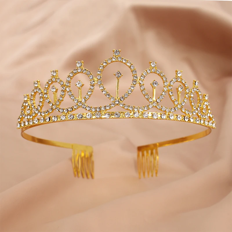 Princess Crystal Crown Birthday Hair Headwear Female Party Bride Headgear Wedding Dress Hair Accessory hair accessory,hair headdress,bridal headwear