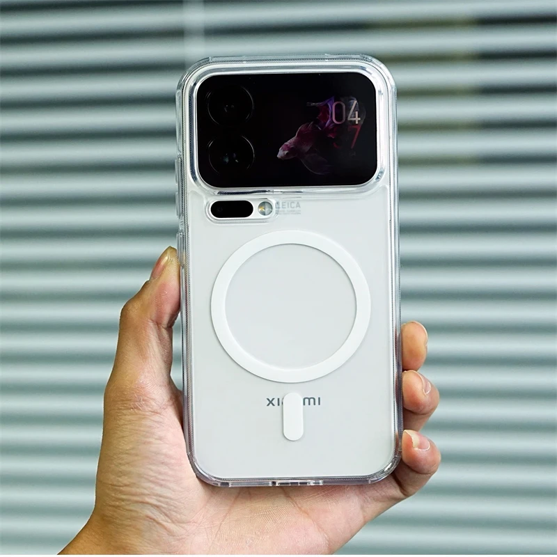Magnetic Transparent Acrylic Protective Case with Bumper Design
