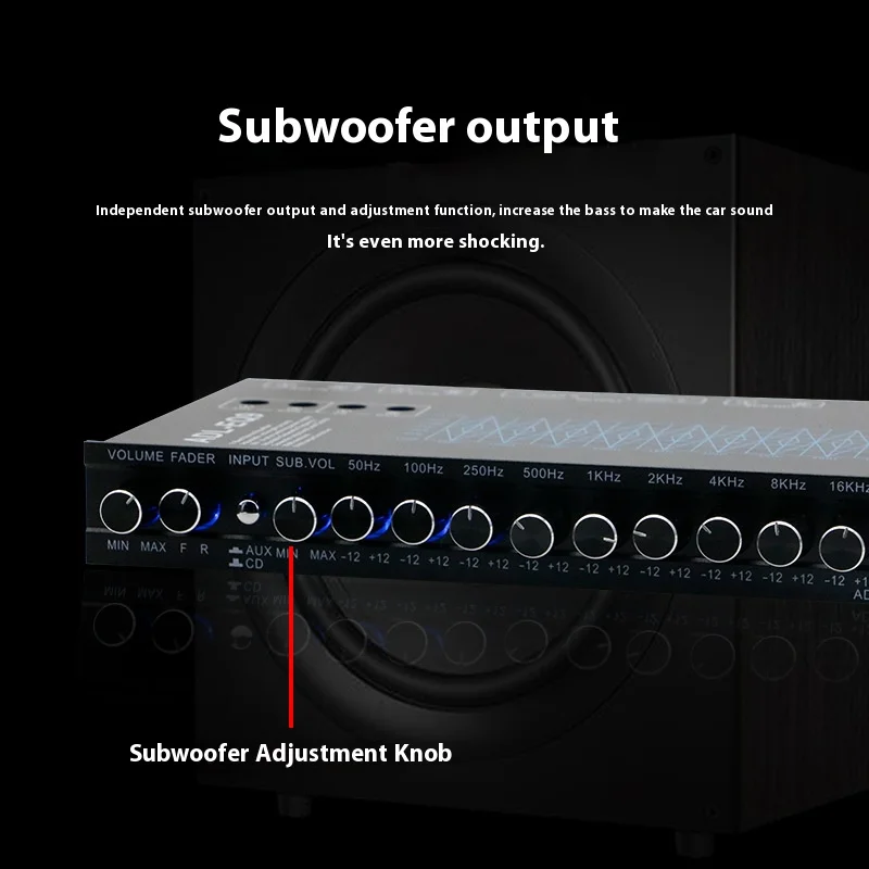

ADL-EQ9 Car Equalizer Car EQ Crossover Amplifier 9-band Equalizer Car Audio Noise Reduction EQ Tuning Crossover Amplifier