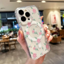 Charming Floral Bow Phone Case with MagSafe Wireless Charging Compatibility - Galaxy S23 Ultra (BD94)
