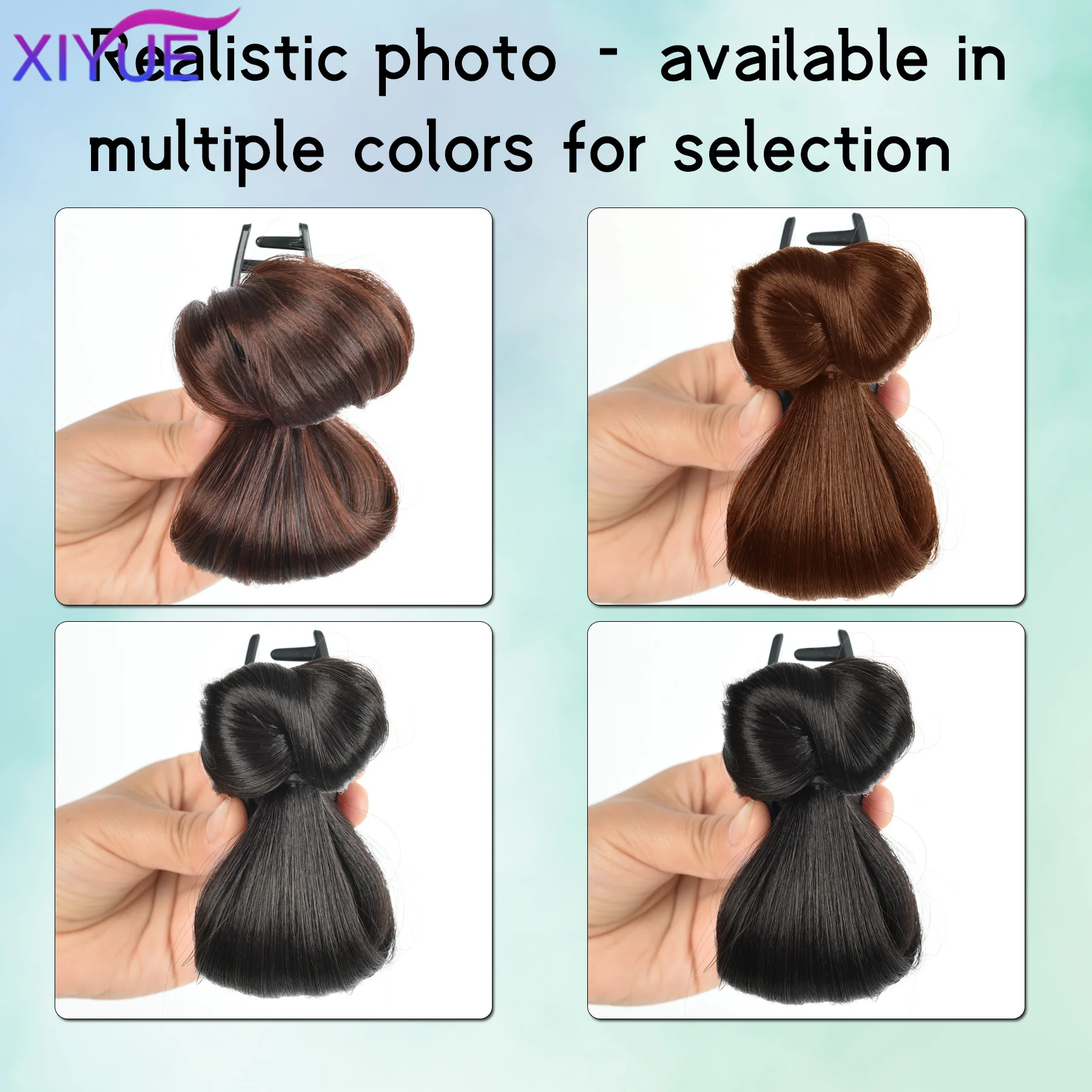 Synthetic Chignon Messy Bun Claw Clip in Hair Piece Wavy Curly Hair Bun Ponytail Extensions Scrunchie Hairpieces for Women