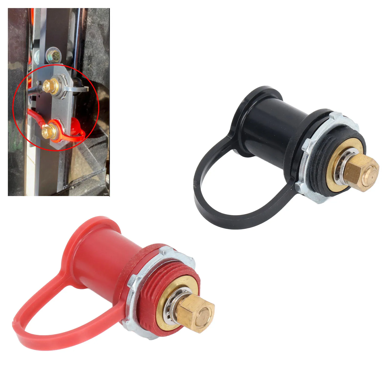 Battery Charger Post Kit 20mm Stud Cap Car RV Truck Charging Pile Jumper Terminal Black Red