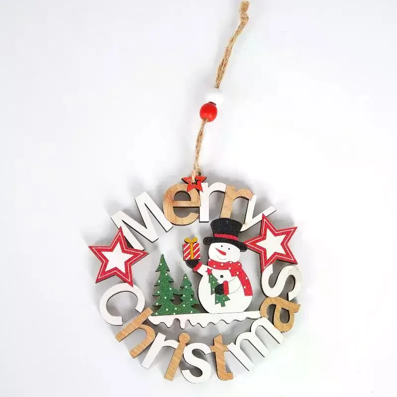 New Year Gift Santa Wooden Ornament, Christmas Wall Pendant, Xmas Tree Festive Decor For Home