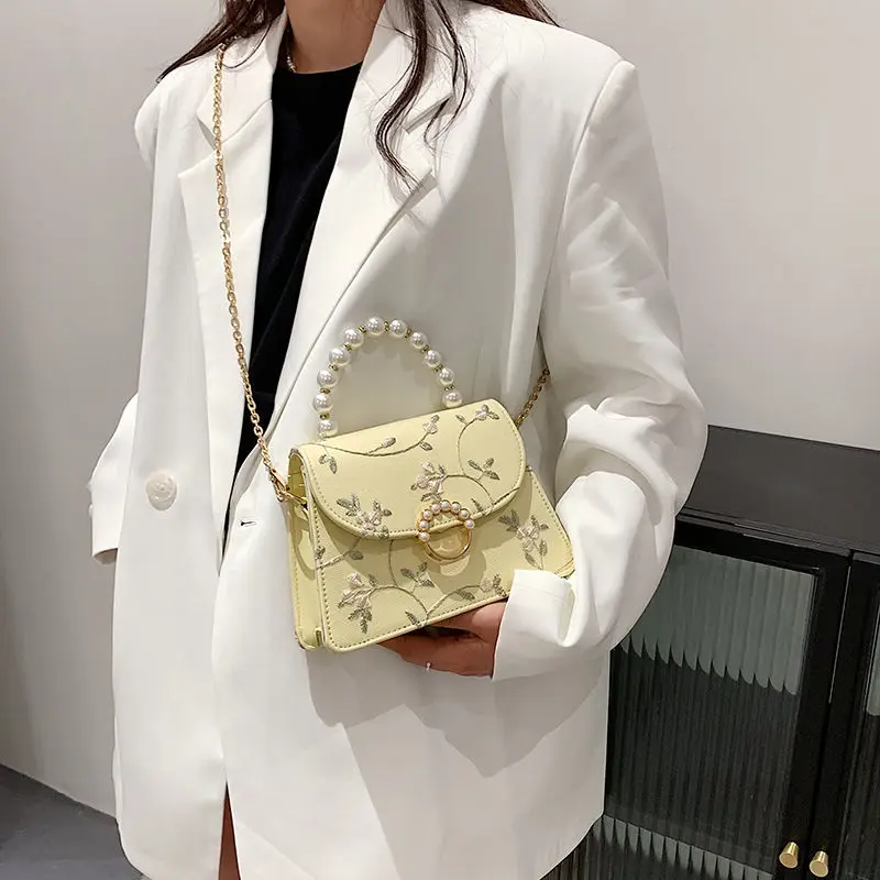 Women Handbags Shell Beads Bags Fashion Clutch Chain Shoulder Crossbody Bag Purse Lace Wedding