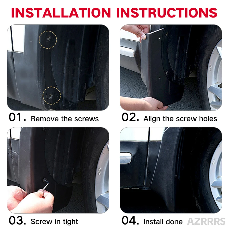 Parafanghi Per Hyundai Casper AX1 EV 2024 | Paraspruzzi Anteriori E Posteriori, Set Da 4 Pezzi In ABS, Facili Da Montare