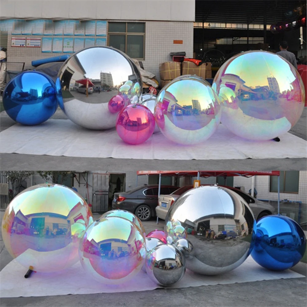 

Cheap Colorful PVC Inflatable Reflective Ball /Inflatable Christmas Mirror Sphere/Inflatable Sphere Mirror Balloon free ship