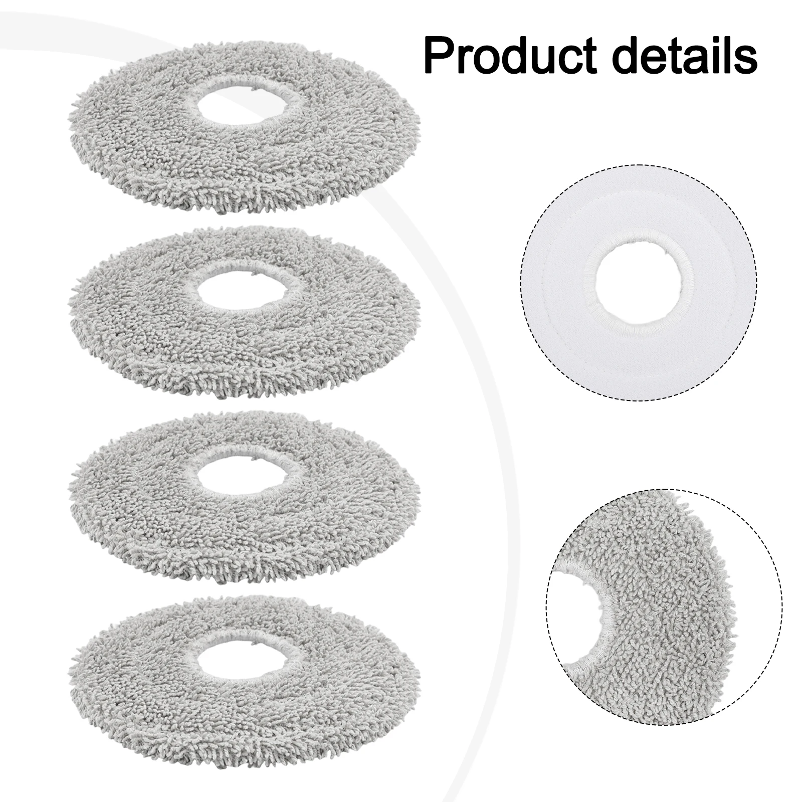Description Picture 4 of item4 Pack Mop Cloths For Roomba Plus 405 505 For Combo Robot For X40 L40 L10s Pro Ultra Microfiber Cleaning Pads Home Appliance