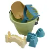 6PCS Plastic Kids Plaything Outdoor Game For Kids Beach Castle Bucket Sand Toys Set Shovel Rake Mold Digging Sand Kit 5