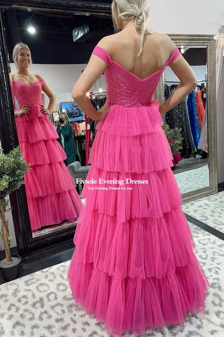 Fivsole Vintage Sweetheart Tulle Evening Dress Pleat Tiered Prom Dress  Formal Celebrity Prom Gowns Glitter Sequins Party Dresses - AliExpress