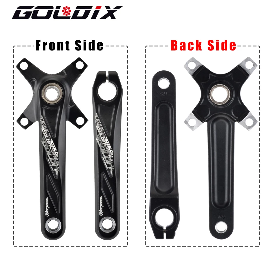 GOLDIX-Peças de bicicleta de montanha, 104BCD, dente largo e estreito, 170mm, 175mm, anéis de cadeia redondos e ovais, 32T, 34T, 36T, 38T, MTB