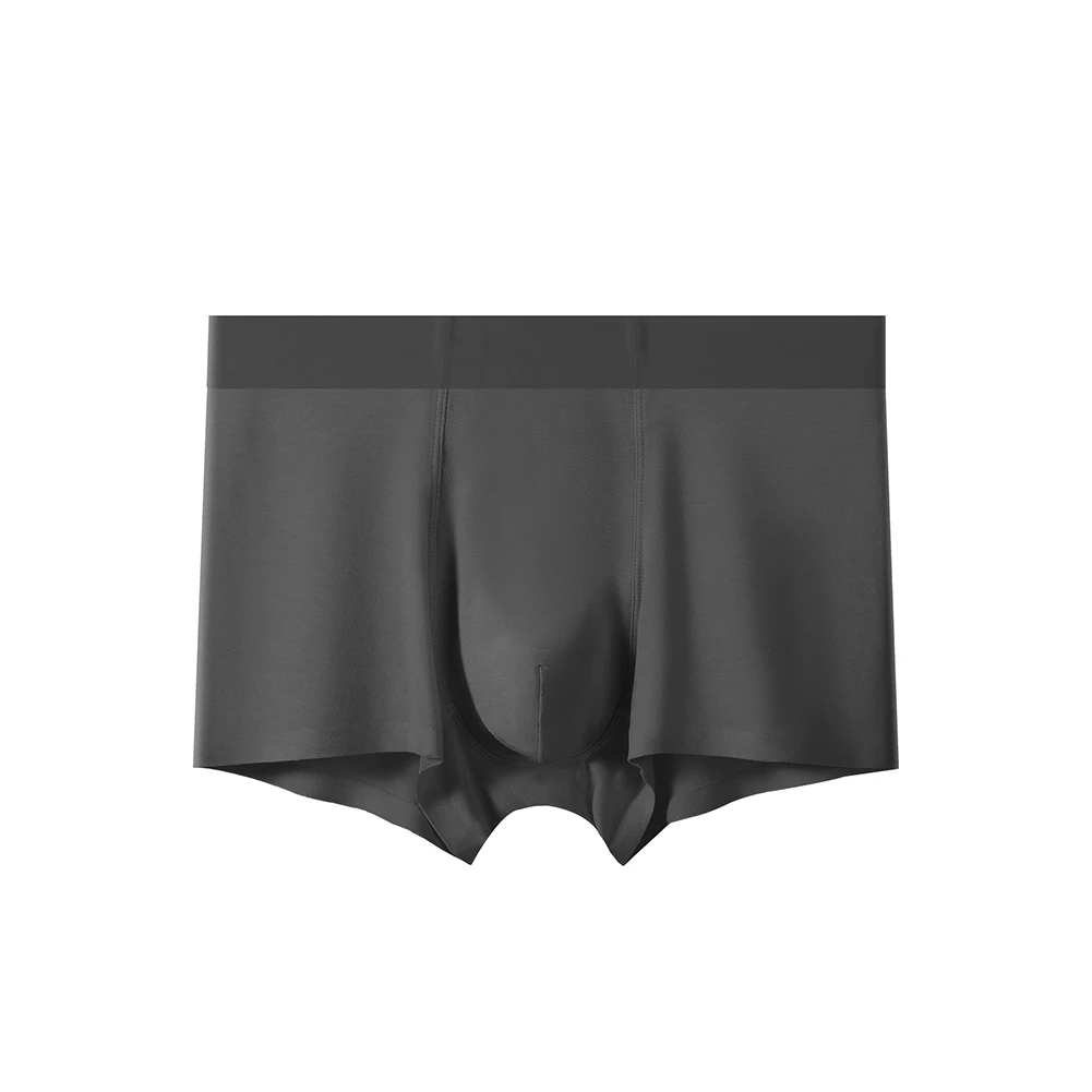 

Mens Skin-friendly Boxer Briefs Solid Color Breathable Sweat Shorts Sexy Bulge Pouch Boxers Underpants Casual Loose Underwear