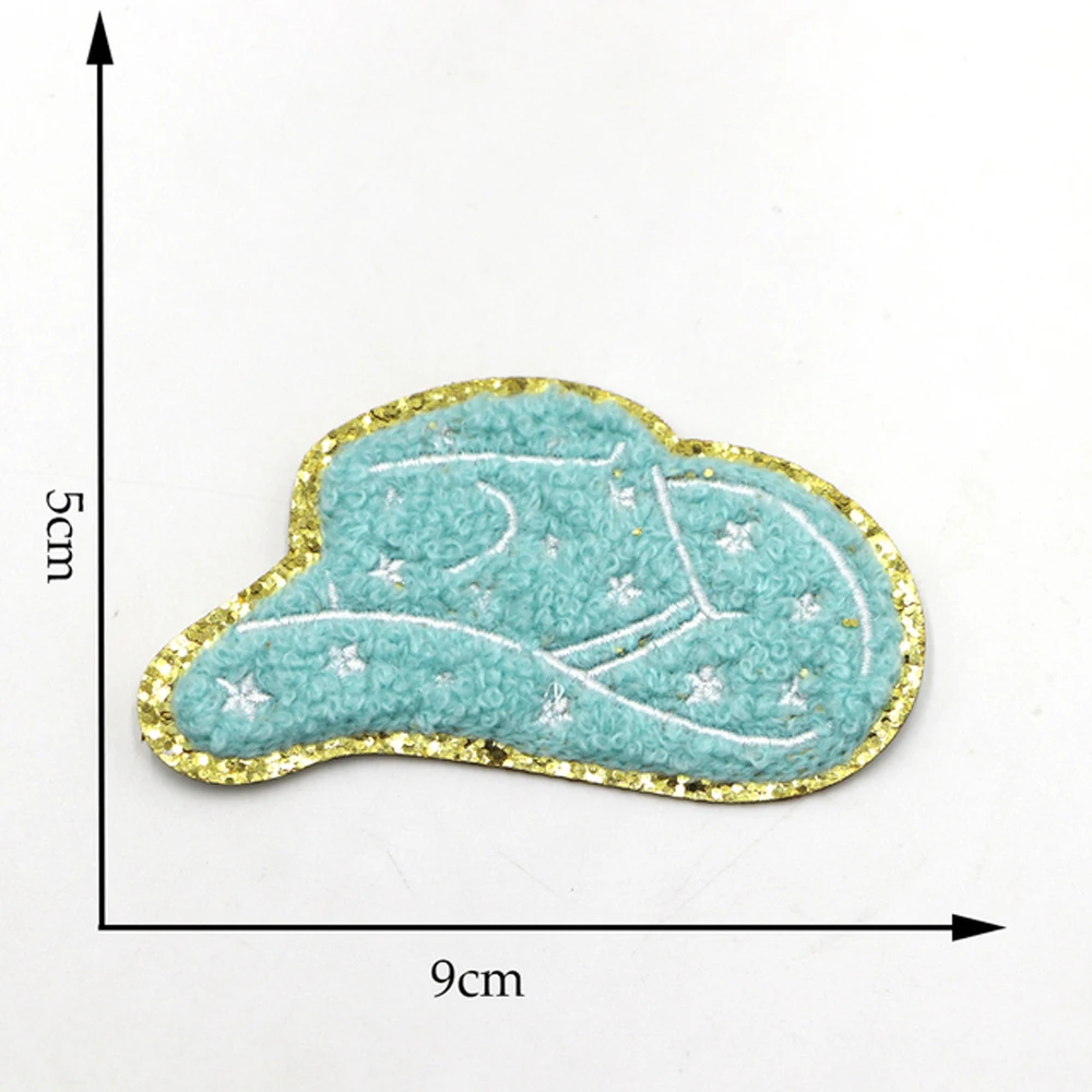 1PC Kaktus Hut Eisen auf Chenille Patches Glitter Rand DIY Kleidung Applikation für T-Shirt Jeans Hut DIY Handwerk liefert Aufkleber – Detail 7