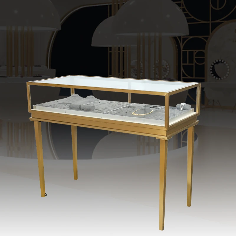 

Custom, one-stop service jewelry showroom glass display shop furniture luxury retail store jewelry showcase cabinet with LE