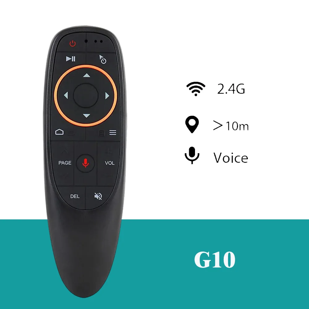 שלט רחוק קולי אוניברסלי MRSVI G10S PRO 2.4G אלחוטי, תאורה אחורית, למידת IR, שליטה בעכבר אוויר לתיבת טלוויזיה אנדרואיד